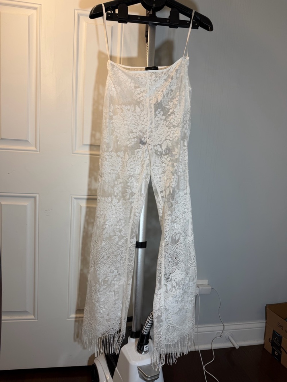 MAJORELLE White Sheer Lace Camisole